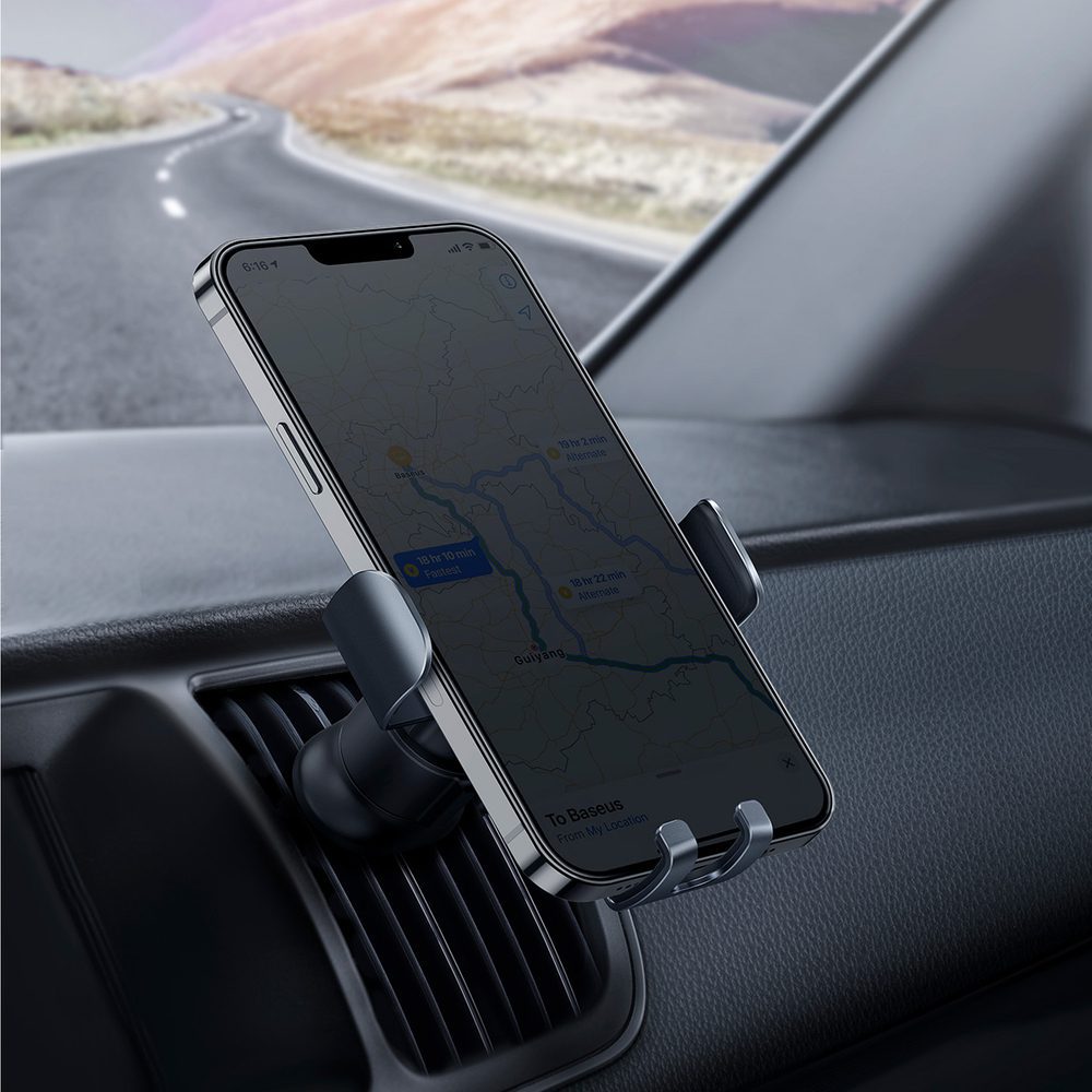 [RETURNED ITEM] Baseus Metal Age II gravitational car phone holder for ventilation grille dark gray (SUJS000013)eng