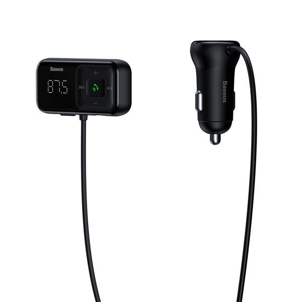 [RETURNED ITEM] Wireless Bluetooth FM transmitter with charger Baseus S-16 (Overseas edition) - blackeng