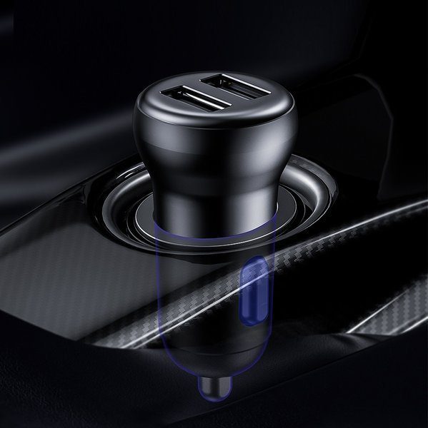 [RETURNED ITEM] Wireless Bluetooth FM transmitter with charger Baseus S-16 (Overseas edition) - blackeng