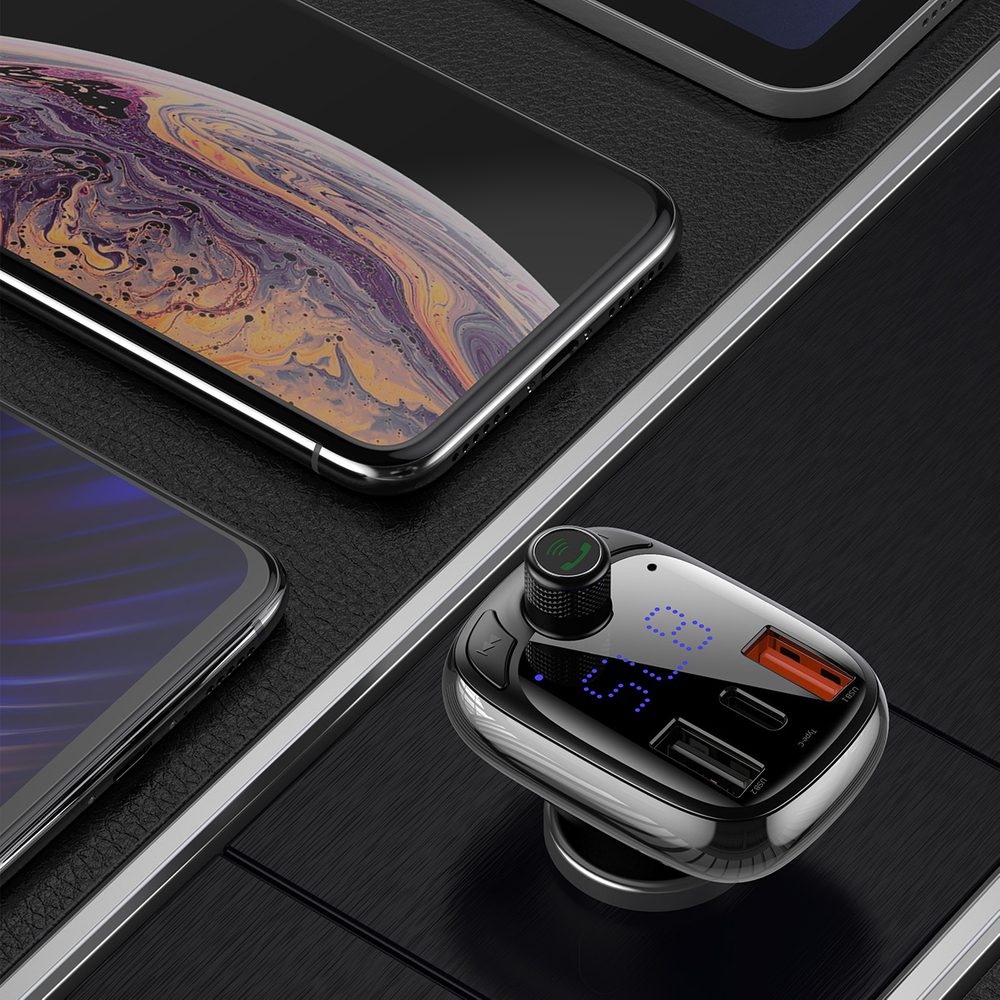 [RETURNED ITEM] Bluetooth transmitter / car charger Baseus S-13 (Overseas Edition) - blackeng