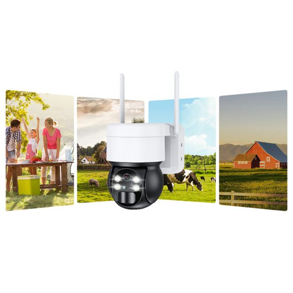 Choetech ASC006-WF solar intelligent PTZ WiFi camera with 5W solar panel - whiteeng