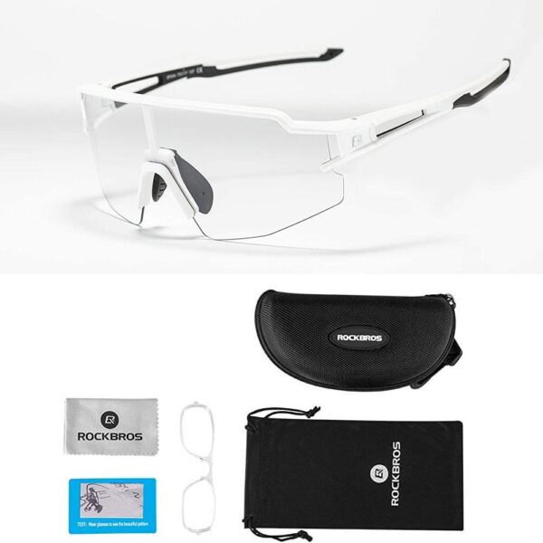 Rockbros 10172 photochromic UV400 cycling glasses - whiteeng