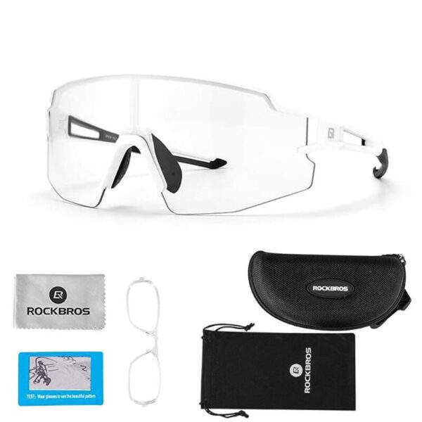 Rockbros 10172 photochromic UV400 cycling glasses - whiteeng