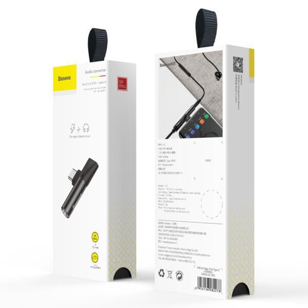 Baseus adapter L41 USB-C to USB-C - jack 3,5 mm black