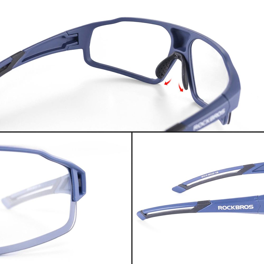 Rockbros SP216BL photochromic UV400 cycling glasses - blueeng