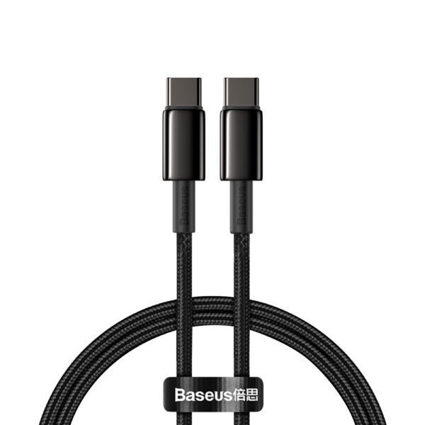 Baseus CATWJ-01 USB-C - USB-C PD QC cable 100W 5A 1m - blackeng
