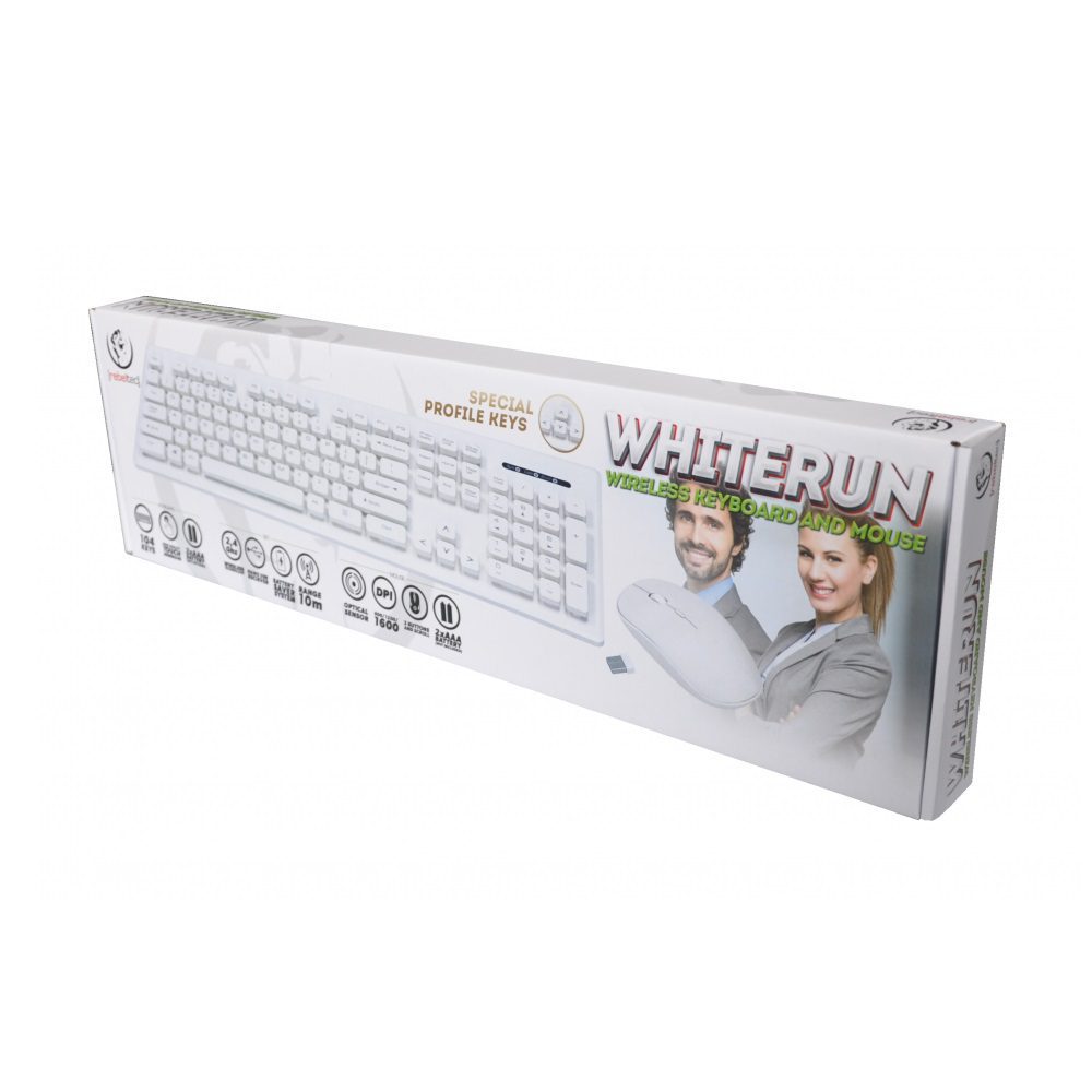 Rebeltec wireless set: keyboard + mouse white WHITERUN