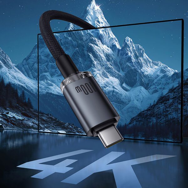 Baseus Crystal Shine CB000089 USB-C / USB-C USB3.2 cable 100W 20Gbps 1.5m - blackeng