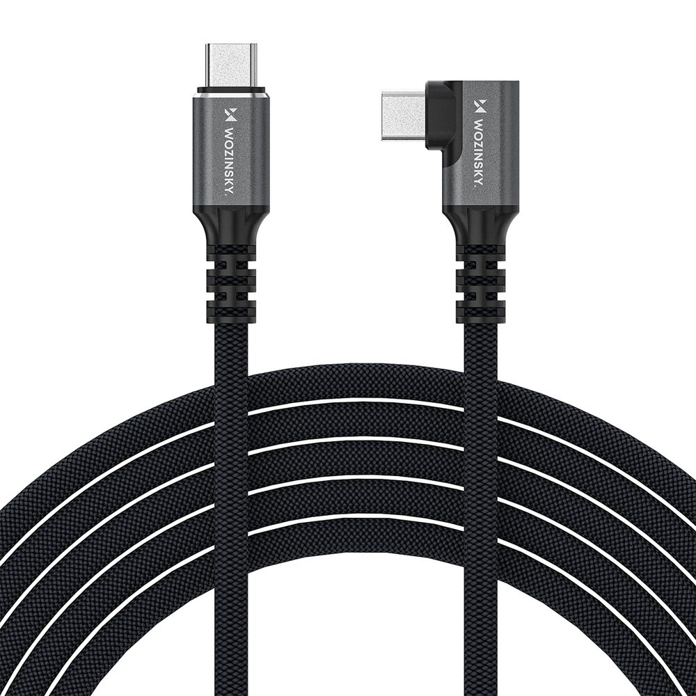 Wozinsky WPS1-UY41S USB-C Thunderbolt 4 240W Angled Cable 1.5m 4K - Blackeng