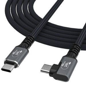 Wozinsky WPS1-UY41S USB-C Thunderbolt 4 240W Angled Cable 1.5m 4K - Blackeng