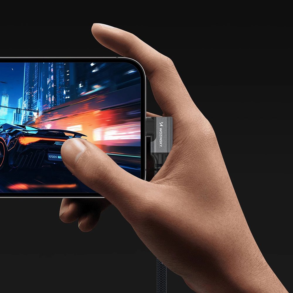 Wozinsky WPS1-UY41S USB-C Thunderbolt 4 240W Angled Cable 1.5m 4K - Blackeng