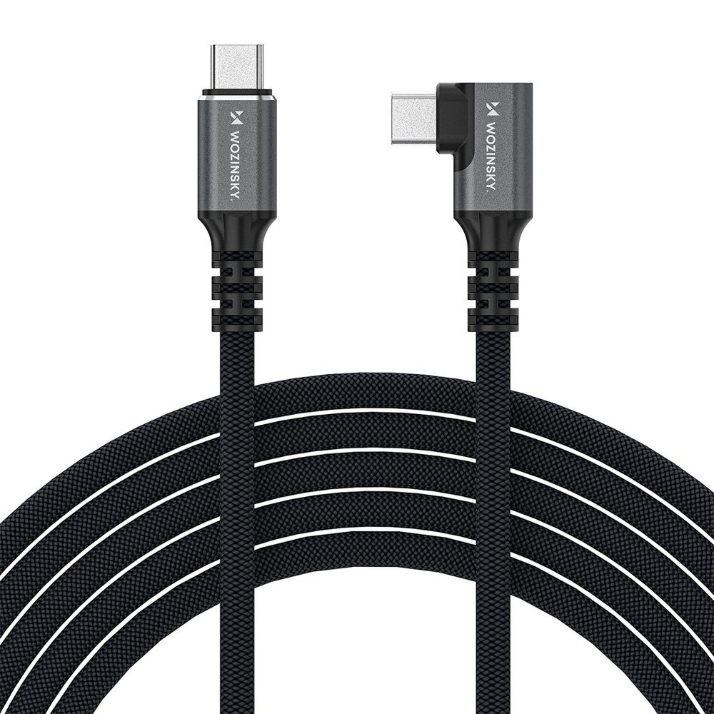 Kabel kątowy Wozinsky WPS2-UY41S USB-C Thunderbolt 4 240W 2m 4K - czarnypol