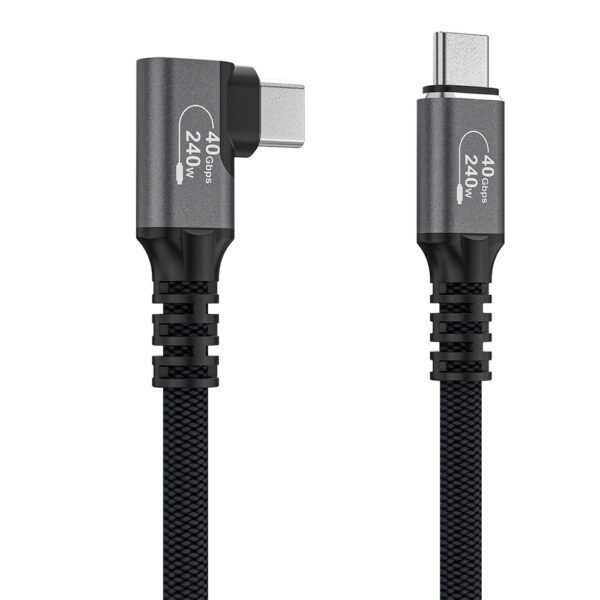 Kabel kątowy Wozinsky WPS2-UY41S USB-C Thunderbolt 4 240W 2m 4K - czarnypol