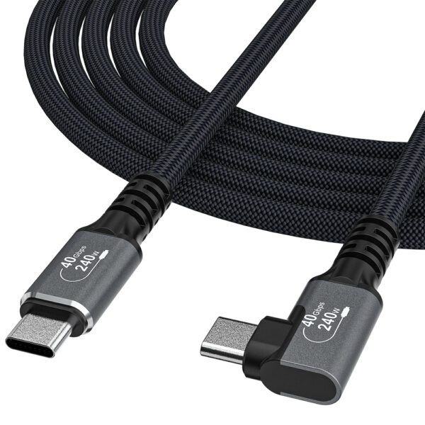 Wozinsky WPS3-UY41S USB-C Thunderbolt 4 240W 1m 4K Angled Cable - Blackeng