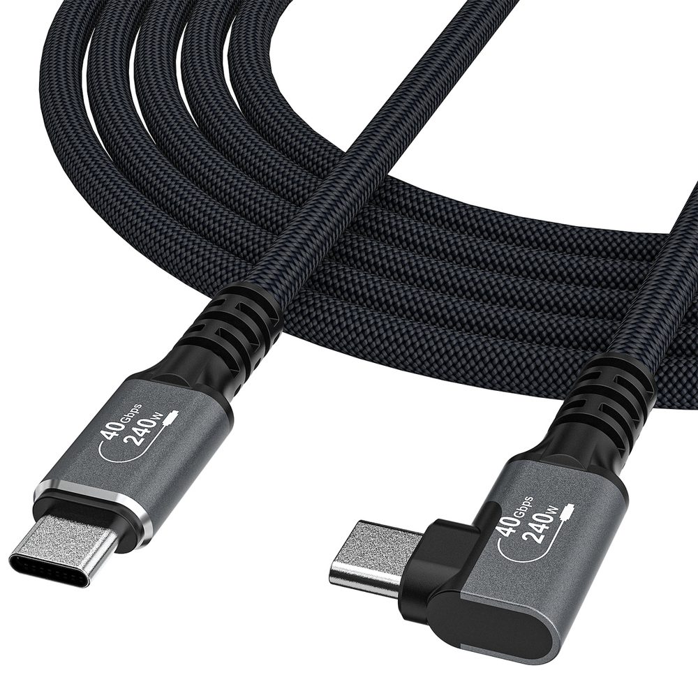 Wozinsky WPS3-UY41S USB-C Thunderbolt 4 240W 1m 4K Angled Cable - Blackeng