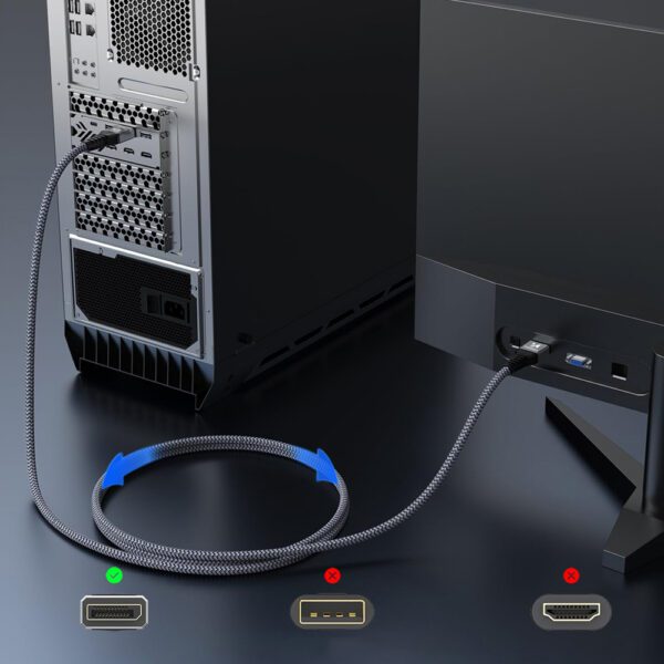 Wozinsky WPS-16AYL1S DisplayPort 2.1 Cable VESA Certified 80 Gb/s 16K@60Hz 8K@120Hz 4K@240Hz HDR HDCP DSC 1m - Blackeng