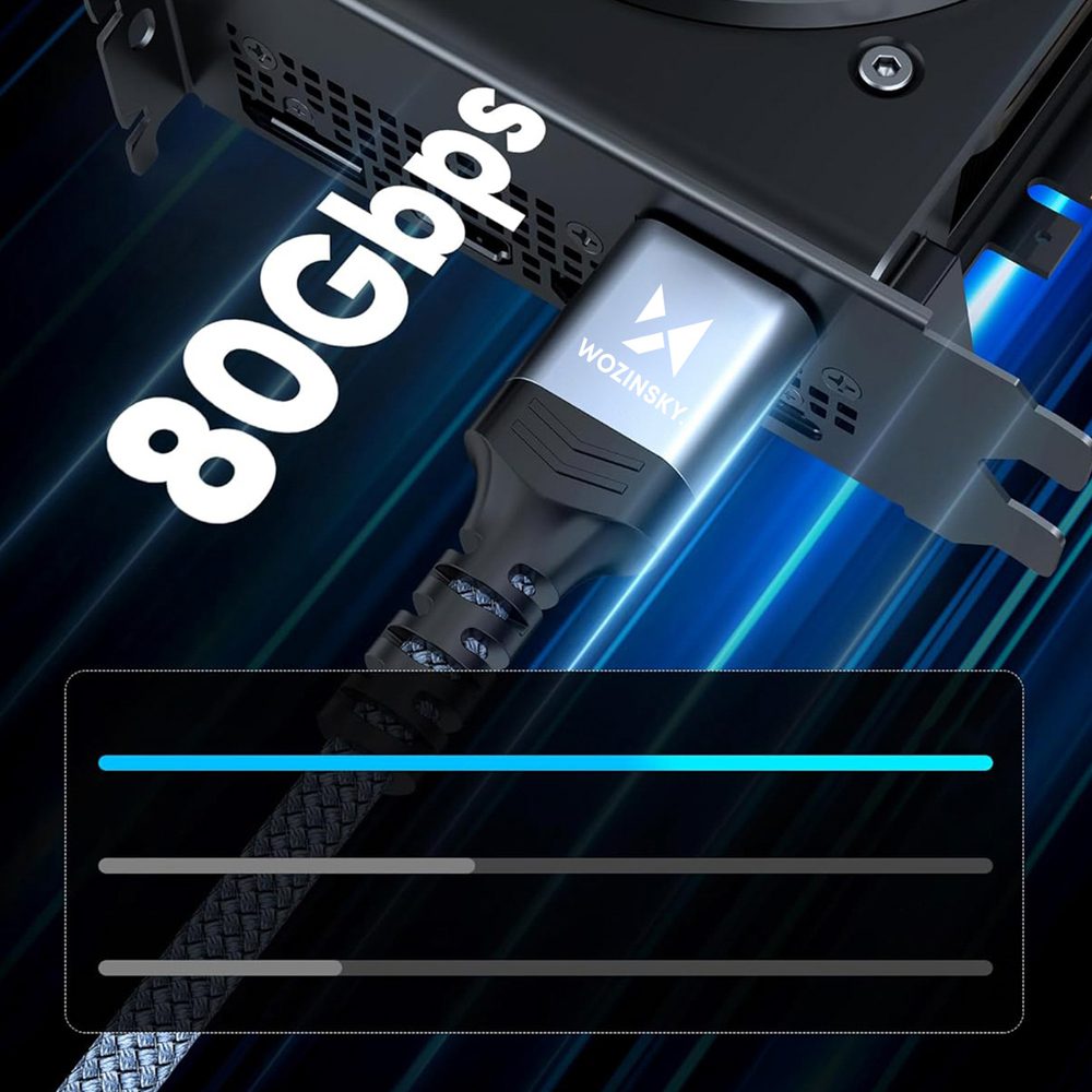 Wozinsky WPS-16AYL1S DisplayPort 2.1 Cable VESA Certified 80 Gb/s 16K@60Hz 8K@120Hz 4K@240Hz HDR HDCP DSC 1m - Blackeng