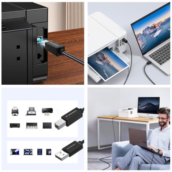 Wozinsky WKDDY3S USB-B - USB-A 480Mb/s Cable 2m - Blackeng