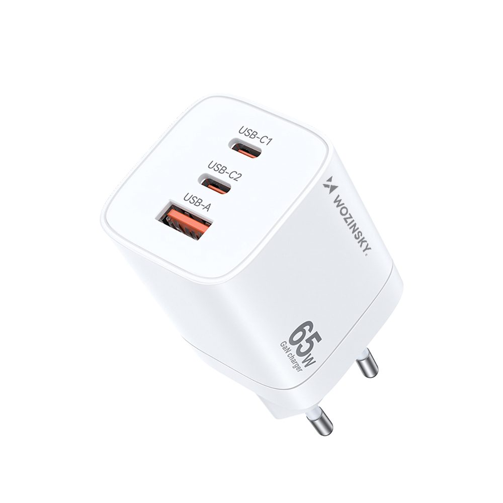 Wozinsky CGWCW 65W USB-A / 2 x USB-C GaN wall charger - whiteeng