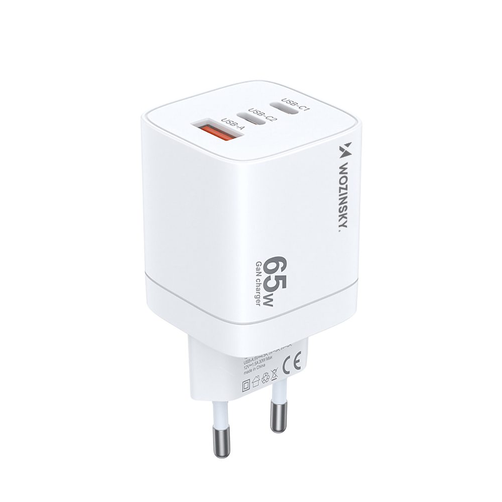 Wozinsky CGWCW 65W USB-A / 2 x USB-C GaN wall charger - whiteeng