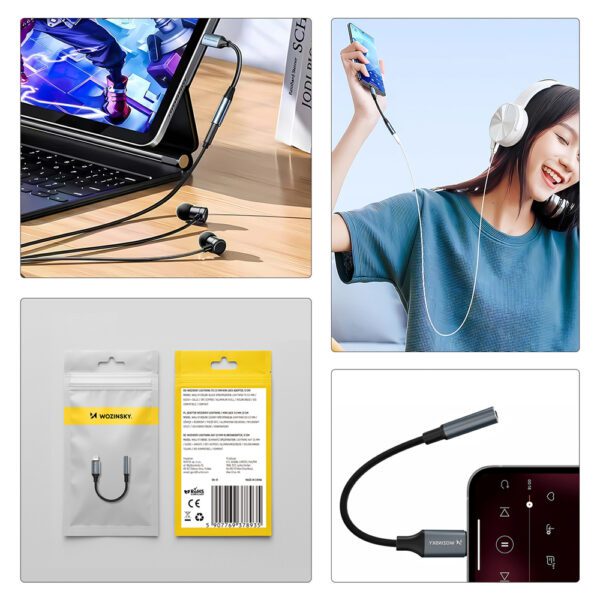 Wozinsky WALJ-01 Lightning adapter - 3.5mm mini jack - blackeng