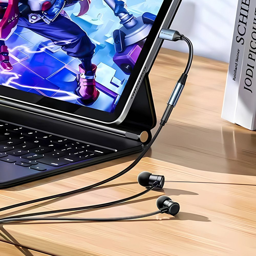 195143_9 Wozinsky WACM-01 USB-C Adapter - 3.5mm Mini Jack - Blackeng