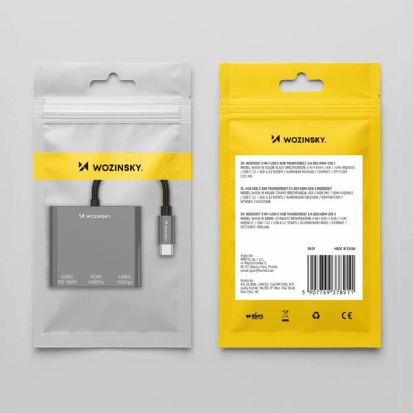 195144_10 Hub Wozinsky WHCH-01 USB-C PD 100W HDMI 4K@30Hz USB-A 10Gbps - grayeng