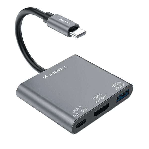 195144_2 Hub Wozinsky WHCH-01 USB-C PD 100W HDMI 4K@30Hz USB-A 10Gbps - grayeng