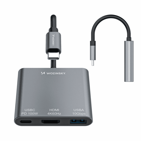195144_4 Hub Wozinsky WHCH-01 USB-C PD 100W HDMI 4K@30Hz USB-A 10Gbps - grayeng