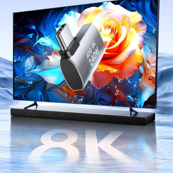 195168_8 Przejściówka kątowa boczna Wozinsky WPKB-01 USB-C - USB-C 40Gb/s 240W 8K OTG - szarapol