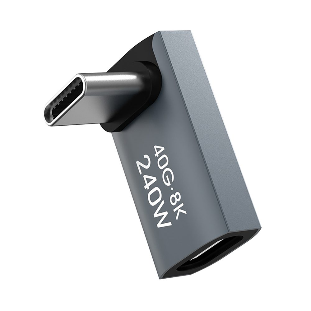 195169_2 Przejściówka kątowa Wozinsky WPKF-01 USB-C - USB-C 40Gb/s 240W 8K OTG - szarapol