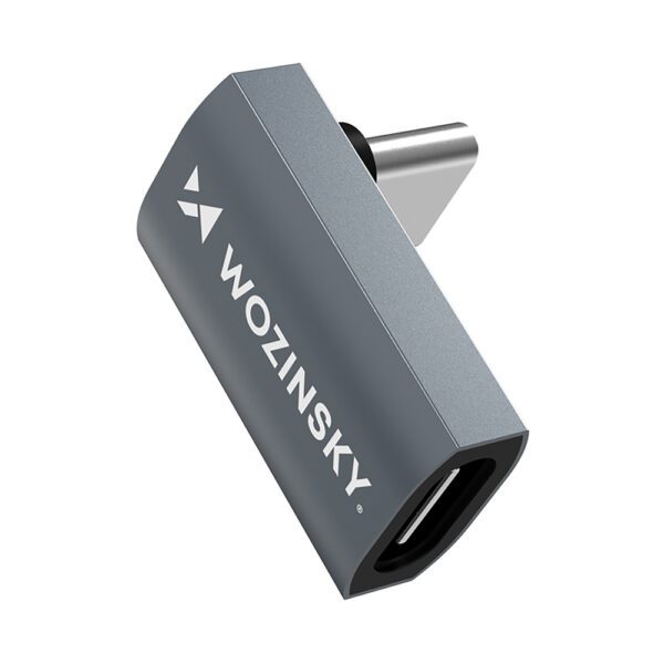 195169_3 Przejściówka kątowa Wozinsky WPKF-01 USB-C - USB-C 40Gb/s 240W 8K OTG - szarapol