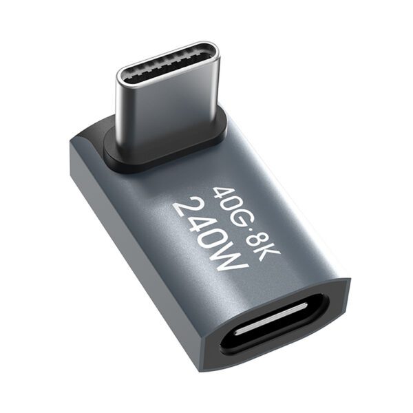 195169_4 Przejściówka kątowa Wozinsky WPKF-01 USB-C - USB-C 40Gb/s 240W 8K OTG - szarapol