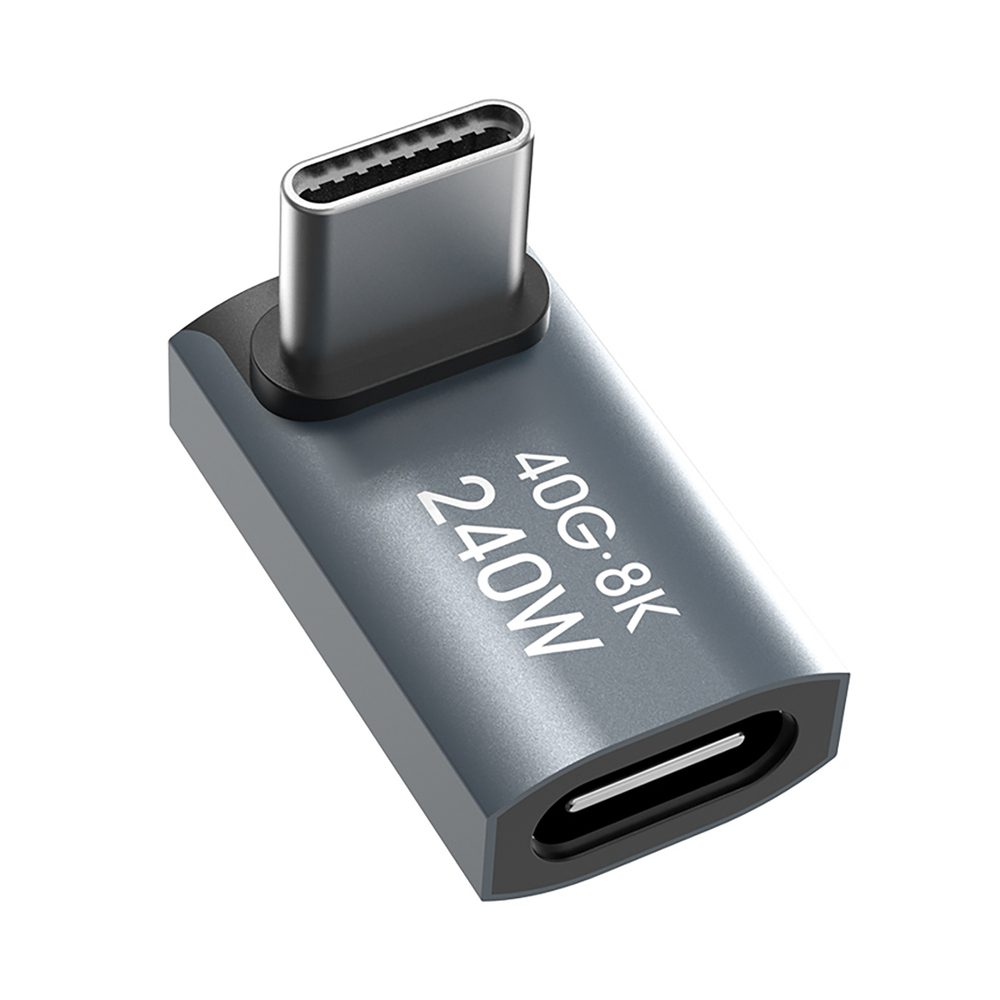 195169_4 Przejściówka kątowa Wozinsky WPKF-01 USB-C - USB-C 40Gb/s 240W 8K OTG - szarapol