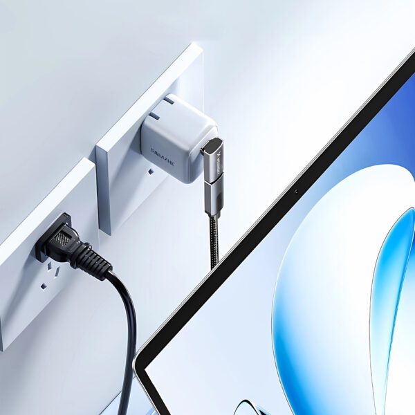 195169_5 Przejściówka kątowa Wozinsky WPKF-01 USB-C - USB-C 40Gb/s 240W 8K OTG - szarapol