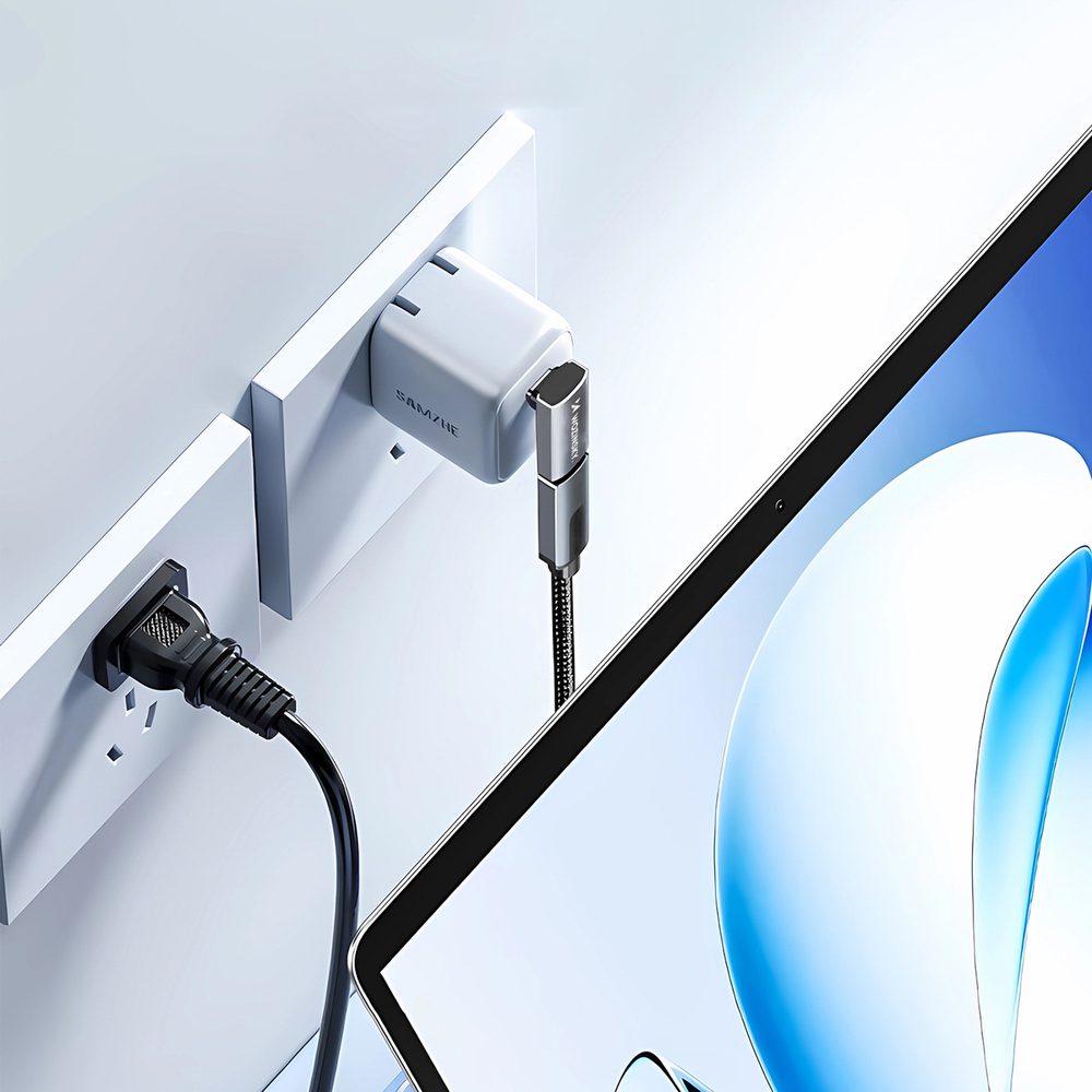 195169_5 Przejściówka kątowa Wozinsky WPKF-01 USB-C - USB-C 40Gb/s 240W 8K OTG - szarapol