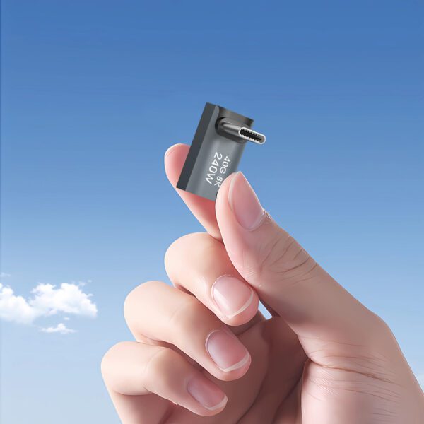 195169_6 Przejściówka kątowa Wozinsky WPKF-01 USB-C - USB-C 40Gb/s 240W 8K OTG - szarapol