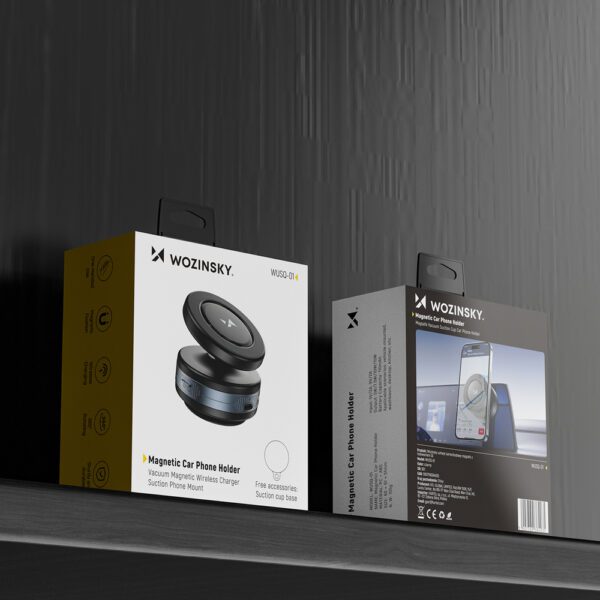 Uchwyt samochodowy Wozinsky WUSQ-01 z ładowarką Qi kompatybilny z MagSafe - czarnypol