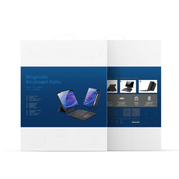 Etui z klawiaturą Dux Ducis (DK series) na Samsung Tab S10 FE+ (Plus) z podświetleniem - czarnapol