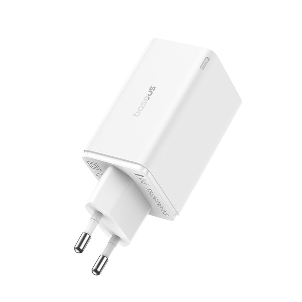 197212_3 Baseus GaN6 Pro Charger 65W 2 x USB-C 2 x USB-A with Black USB-C Cable 100W 1m - Whiteeng