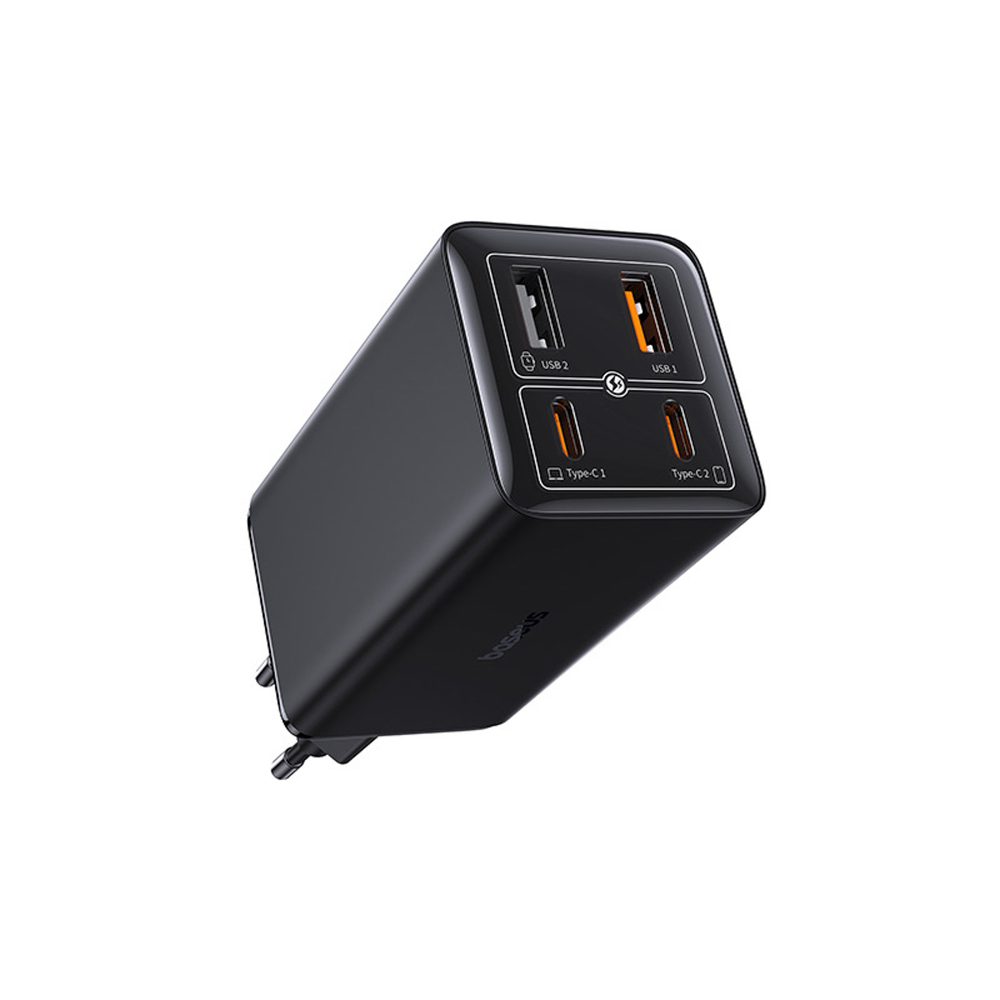 197213_1 Baseus GaN6 Pro Charger 100W 2 x USB-C 2 x USB-A with Black USB-C Cable 100W 1m - Blackeng