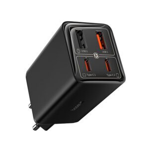 197214_1 Baseus GaN6 Pro Charger 65W 2 x USB-C 2 x USB-A with Black USB-C Cable 100W 1m - Blackeng