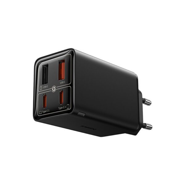 197214_7 Baseus GaN6 Pro Charger 65W 2 x USB-C 2 x USB-A with Black USB-C Cable 100W 1m - Blackeng