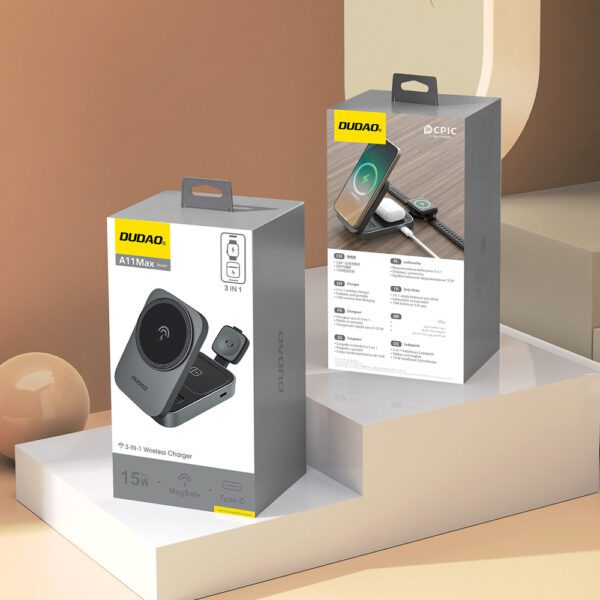 Stacja ładująca 3 w 1 Dudao A11 Max indukcyjna kompatybilna z MagSafe - szarapol