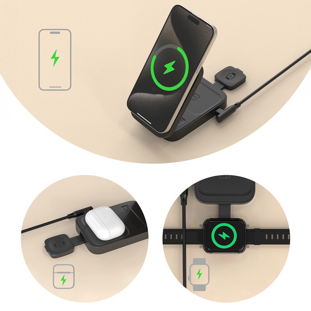 Stacja ładująca 3 w 1 Dudao A11 Max indukcyjna kompatybilna z MagSafe - szarapol