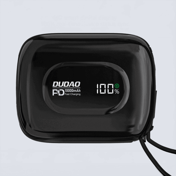 Powerbank Dudao K32 10000 mAh z wbudowanym kablem USB-C/Lightning - czarnypol