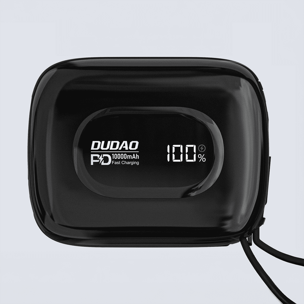 Powerbank Dudao K32 10000 mAh z wbudowanym kablem USB-C/Lightning - czarnypol