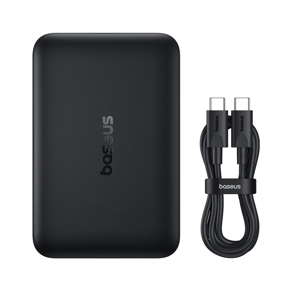 Baseus EnerFill FM11 Ultra-Mini 10000mAh 22.5W MagSafe Compatible Power Bank with Baseus Simple USB-C 20V/3A 30cm Cable - Blackeng