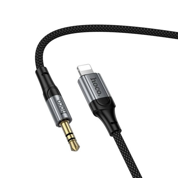 1cd64f9852d959b3d0d29208ffde7fd1 Cable AUX Jack 3,5 mm to Lightning Hoco 1,5 m UPA33A black