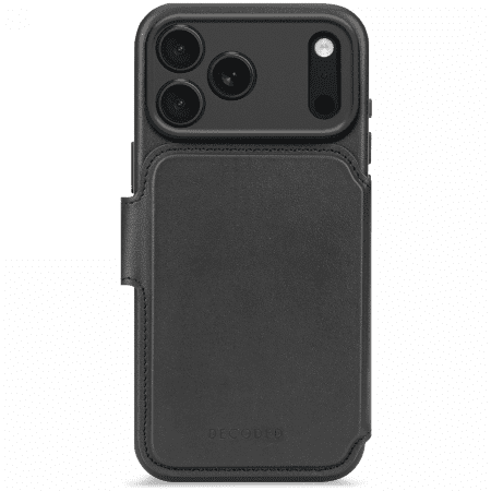 200077_1 Decoded Leather Detachable Wallet MagSafe Case for iPhone 17 Pro Max - Blackeng